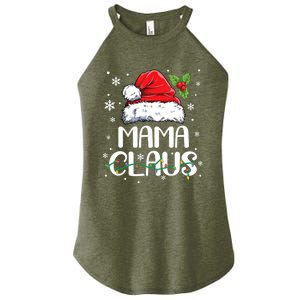 Mama Claus Funny Santa Christmas Pajama Family Matching Gift Women's Perfect Tri Rocker Tank