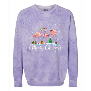 Merry Christmas Flamingo Santa Fa La La La Mingo Animals Pet Colorblast Crewneck Sweatshirt