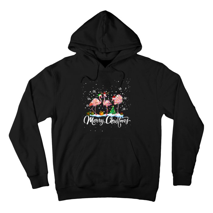 Merry Christmas Flamingo Santa Fa La La La Mingo Animals Pet Hoodie