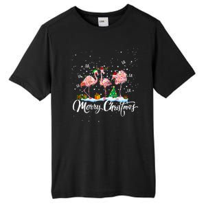 Merry Christmas Flamingo Santa Fa La La La Mingo Animals Pet Tall Fusion ChromaSoft Performance T-Shirt