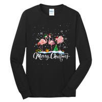 Merry Christmas Flamingo Santa Fa La La La Mingo Animals Pet Tall Long Sleeve T-Shirt