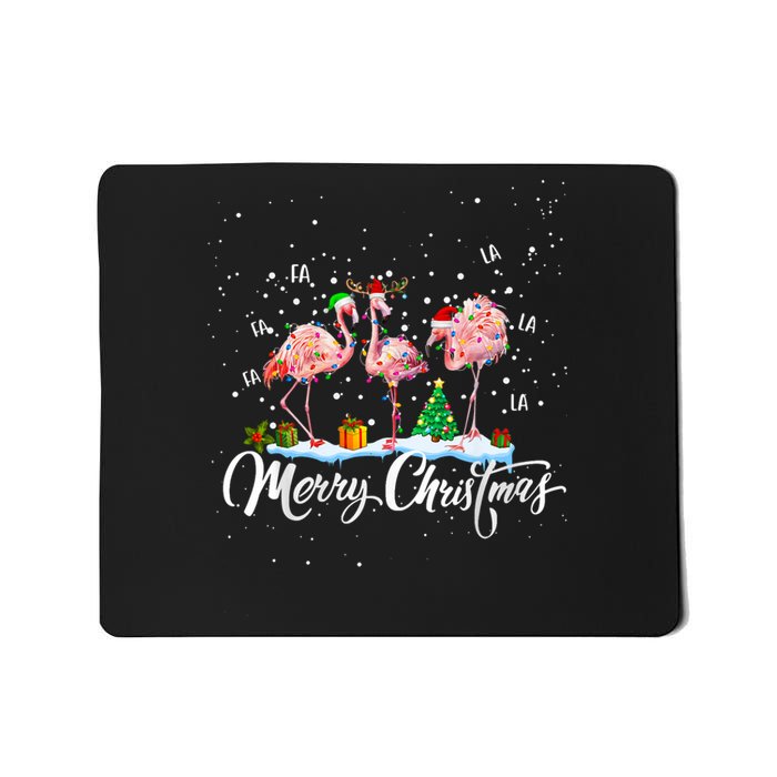 Merry Christmas Flamingo Santa Fa La La La Mingo Animals Pet Mousepad