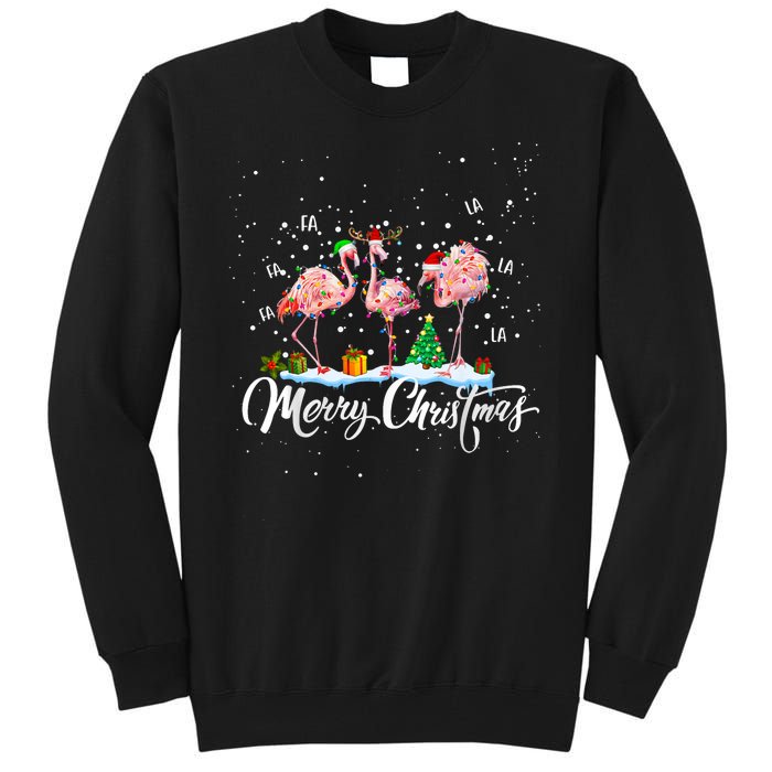 Merry Christmas Flamingo Santa Fa La La La Mingo Animals Pet Tall Sweatshirt