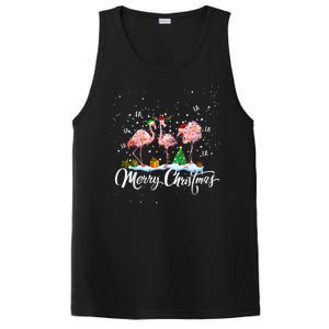 Merry Christmas Flamingo Santa Fa La La La Mingo Animals Pet PosiCharge Competitor Tank