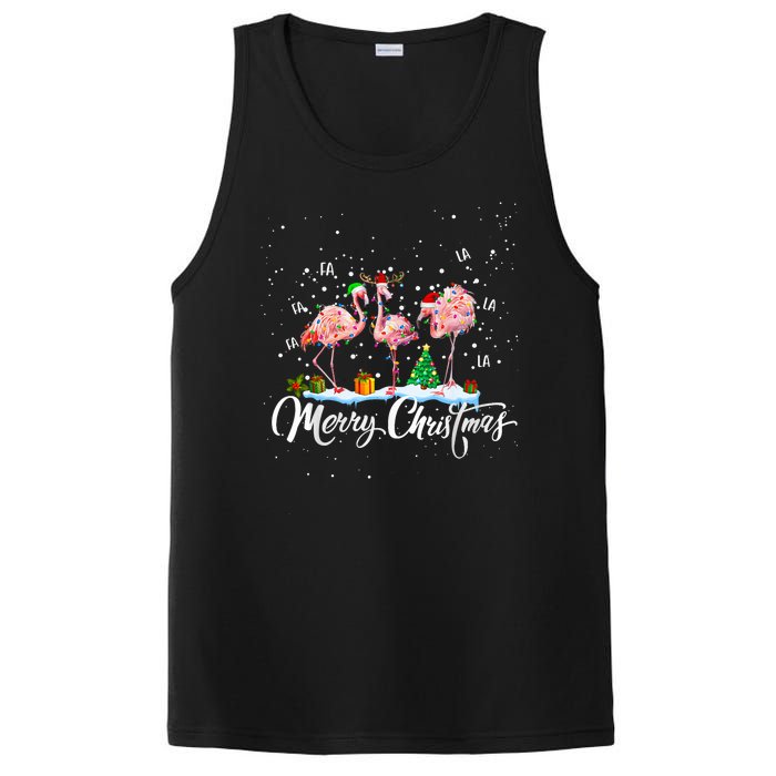 Merry Christmas Flamingo Santa Fa La La La Mingo Animals Pet PosiCharge Competitor Tank