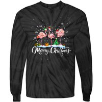 Merry Christmas Flamingo Santa Fa La La La Mingo Animals Pet Tie-Dye Long Sleeve Shirt