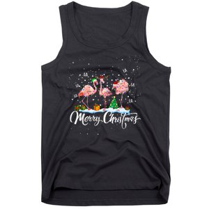 Merry Christmas Flamingo Santa Fa La La La Mingo Animals Pet Tank Top