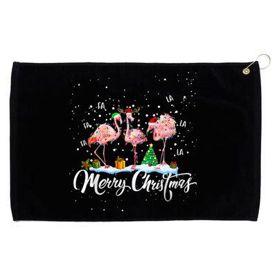 Merry Christmas Flamingo Santa Fa La La La Mingo Animals Pet Grommeted Golf Towel