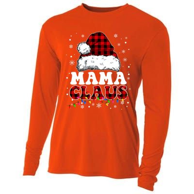 Mama Claus Funny Santa Claus Matching Family Pajamas Funny Gift Cooling Performance Long Sleeve Crew