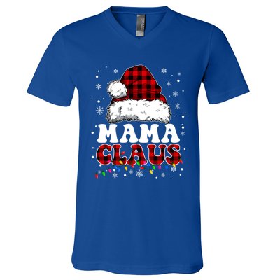 Mama Claus Funny Santa Claus Matching Family Pajamas Funny Gift V-Neck T-Shirt