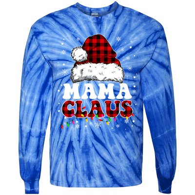 Mama Claus Funny Santa Claus Matching Family Pajamas Funny Gift Tie-Dye Long Sleeve Shirt