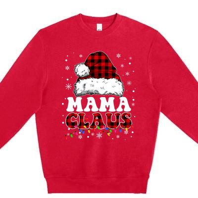 Mama Claus Funny Santa Claus Matching Family Pajamas Funny Gift Premium Crewneck Sweatshirt