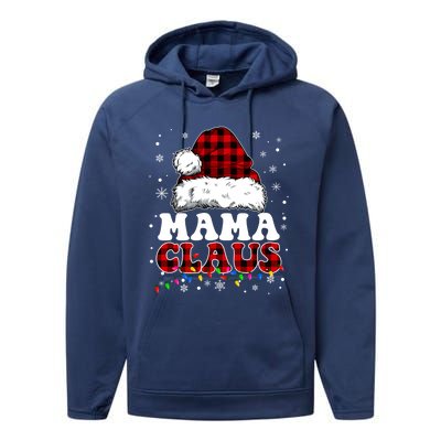 Mama Claus Funny Santa Claus Matching Family Pajamas Funny Gift Performance Fleece Hoodie