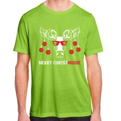 Merry Christmoose Funny Christmas Moose Festive Animal Pun Cool Gift Adult ChromaSoft Performance T-Shirt