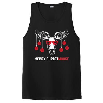 Merry Christmoose Funny Christmas Moose Festive Animal Pun Cool Gift PosiCharge Competitor Tank