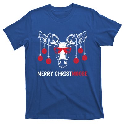 Merry Christmoose Funny Christmas Moose Festive Animal Pun Cool Gift T-Shirt