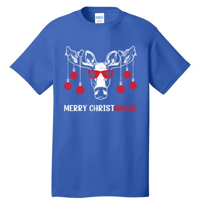 Merry Christmoose Funny Christmas Moose Festive Animal Pun Cool Gift Tall T-Shirt