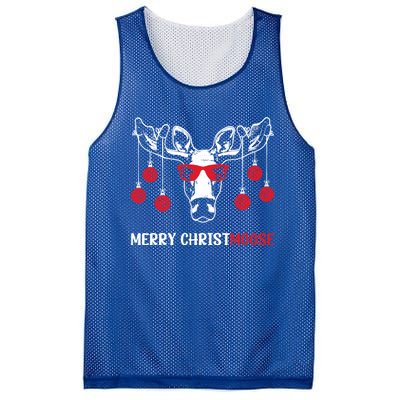 Merry Christmoose Funny Christmas Moose Festive Animal Pun Cool Gift Mesh Reversible Basketball Jersey Tank