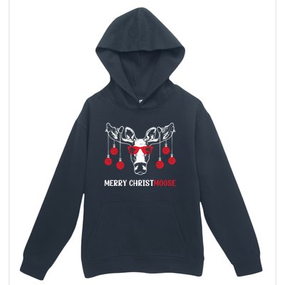 Merry Christmoose Funny Christmas Moose Festive Animal Pun Cool Gift Urban Pullover Hoodie