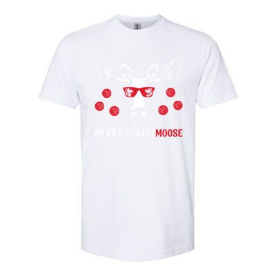 Merry Christmoose Funny Christmas Moose Festive Animal Pun Cool Gift Softstyle CVC T-Shirt