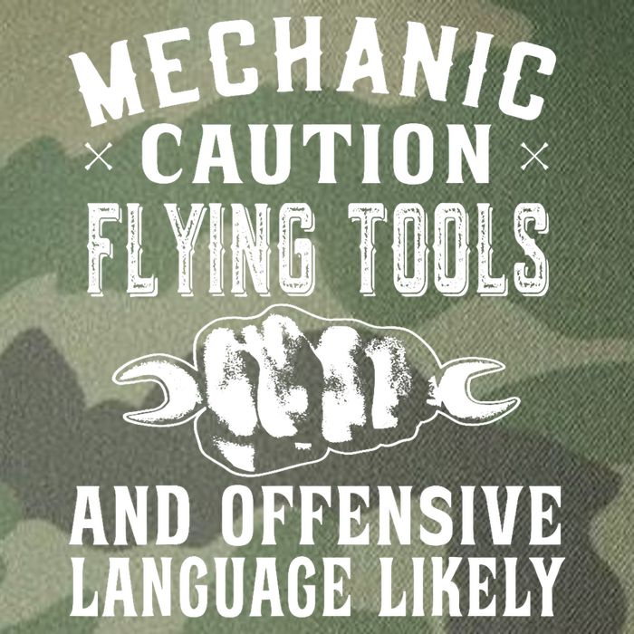 Mechanic Caution Flying Tools Funny Auto Mechanic Legacy Tie Dye Trucker Hat