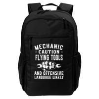 Mechanic Caution Flying Tools Funny Auto Mechanic Backpack