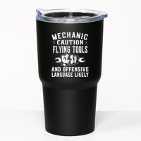 Mechanic Caution Flying Tools Funny Auto Mechanic Tumbler