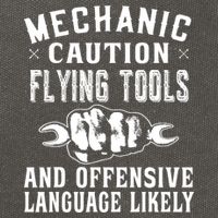 Mechanic Caution Flying Tools Funny Auto Mechanic Cotton Canvas Backpack