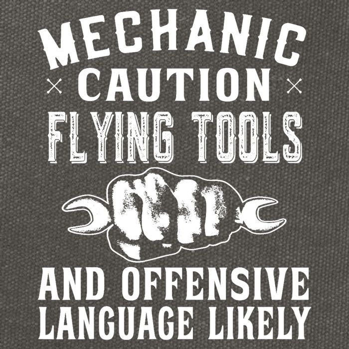 Mechanic Caution Flying Tools Funny Auto Mechanic Cotton Canvas Backpack