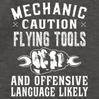 Mechanic Caution Flying Tools Funny Auto Mechanic Vector Backpack