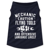 Mechanic Caution Flying Tools Funny Auto Mechanic Doggie Tank