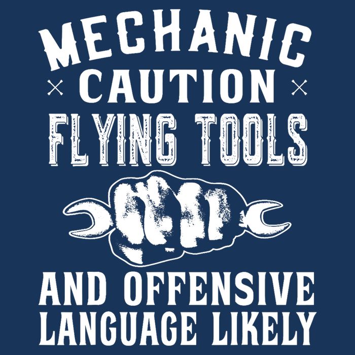 Mechanic Caution Flying Tools Funny Auto Mechanic Sustainable Bucket Hat