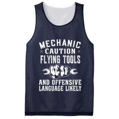 Mechanic Caution Flying Tools Funny Auto Mechanic Mesh Reversible Basketball Jersey Tank