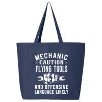 Mechanic Caution Flying Tools Funny Auto Mechanic 25L Jumbo Tote