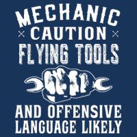Mechanic Caution Flying Tools Funny Auto Mechanic Toddler Hoodie