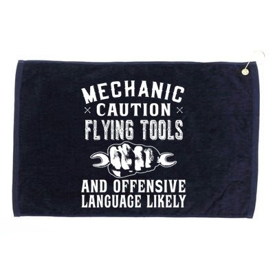 Mechanic Caution Flying Tools Funny Auto Mechanic Grommeted Golf Towel