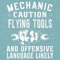 Mechanic Caution Flying Tools Funny Auto Mechanic Sueded Cloud Jersey T-Shirt