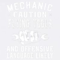 Mechanic Caution Flying Tools Funny Auto Mechanic Garment-Dyed Sweatshirt