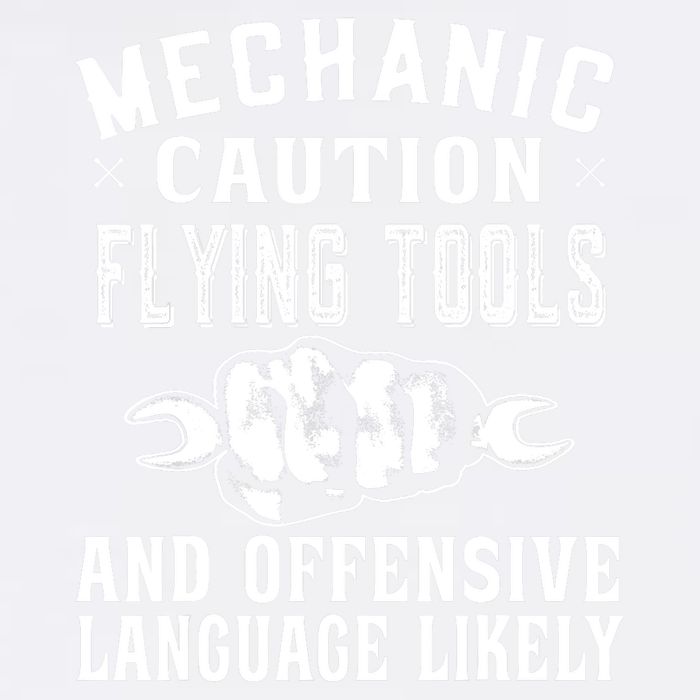 Mechanic Caution Flying Tools Funny Auto Mechanic Garment-Dyed Sweatshirt