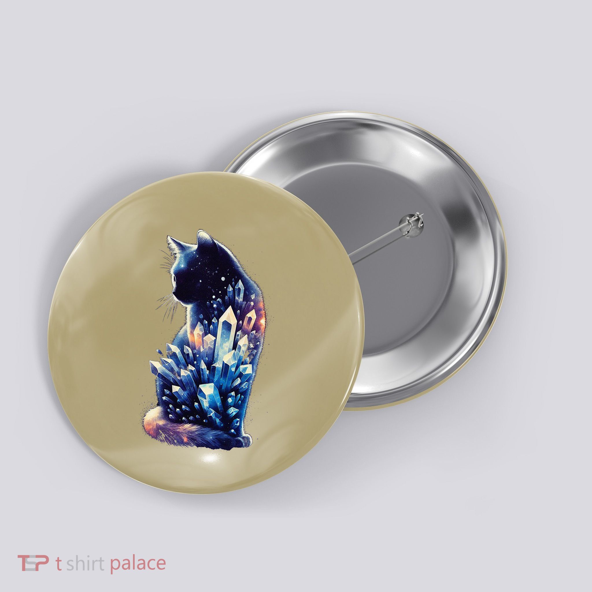 Mystical Cat Fusion Beautiful Celestial Unique Button