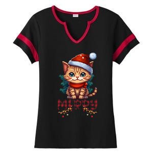 Merry Catmas Funny Cat Mom Cat Dad Christmas Cat Ladies Halftime Notch Neck Tee