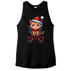 Merry Catmas Funny Cat Mom Cat Dad Christmas Cat Ladies PosiCharge Tri-Blend Wicking Tank