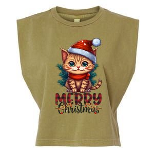 Merry Catmas Funny Cat Mom Cat Dad Christmas Cat Garment-Dyed Women's Muscle Tee