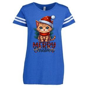 Merry Catmas Funny Cat Mom Cat Dad Christmas Cat Enza Ladies Jersey Football T-Shirt