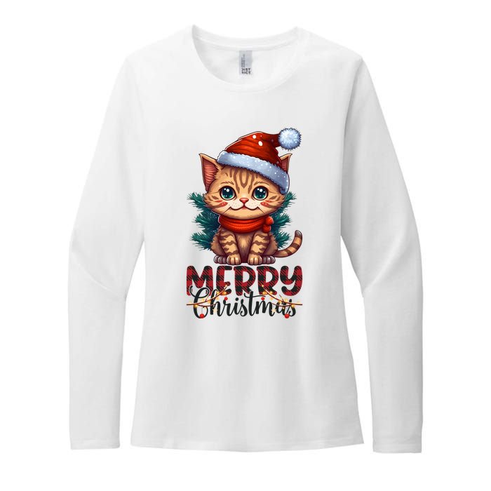 Merry Catmas Funny Cat Mom Cat Dad Christmas Cat Womens CVC Long Sleeve Shirt