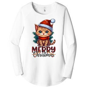 Merry Catmas Funny Cat Mom Cat Dad Christmas Cat Women's Perfect Tri Tunic Long Sleeve Shirt