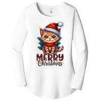 Merry Catmas Funny Cat Mom Cat Dad Christmas Cat Women's Perfect Tri Tunic Long Sleeve Shirt