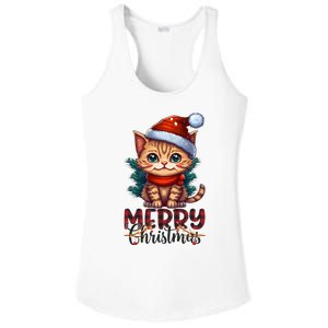 Merry Catmas Funny Cat Mom Cat Dad Christmas Cat Ladies PosiCharge Competitor Racerback Tank