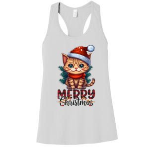 Merry Catmas Funny Cat Mom Cat Dad Christmas Cat Women's Racerback Tank