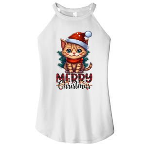 Merry Catmas Funny Cat Mom Cat Dad Christmas Cat Women's Perfect Tri Rocker Tank